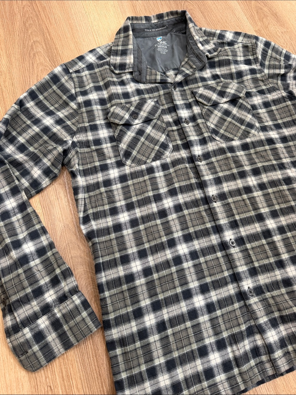 KUHL DILLINGR FLANNEL Classic Casual Everyday Button Up Shirt Gray Medium $99 - Picture 4 of 11